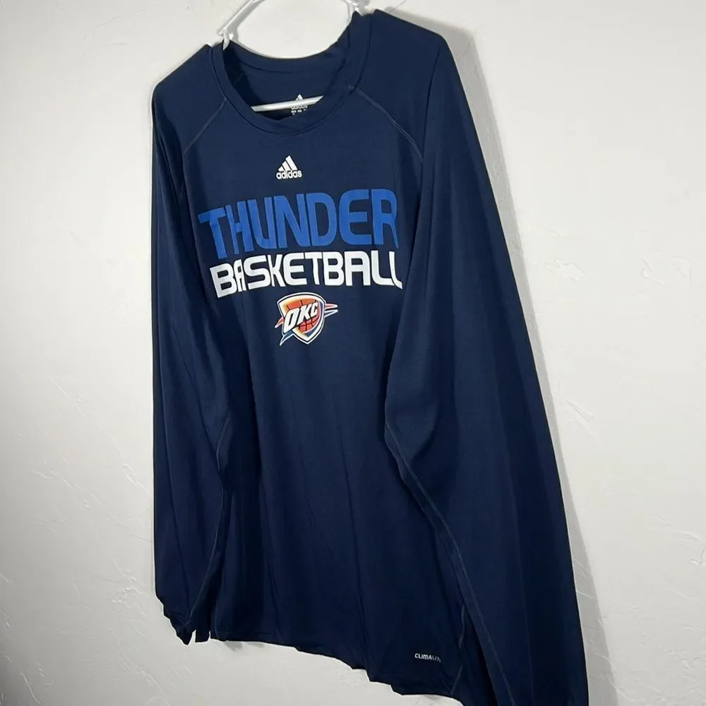 🔥🏀 OKLAHOMA CITY THUNDER NBA Adidas ClimaLite Performance LS Tee 2XL - PERFECT